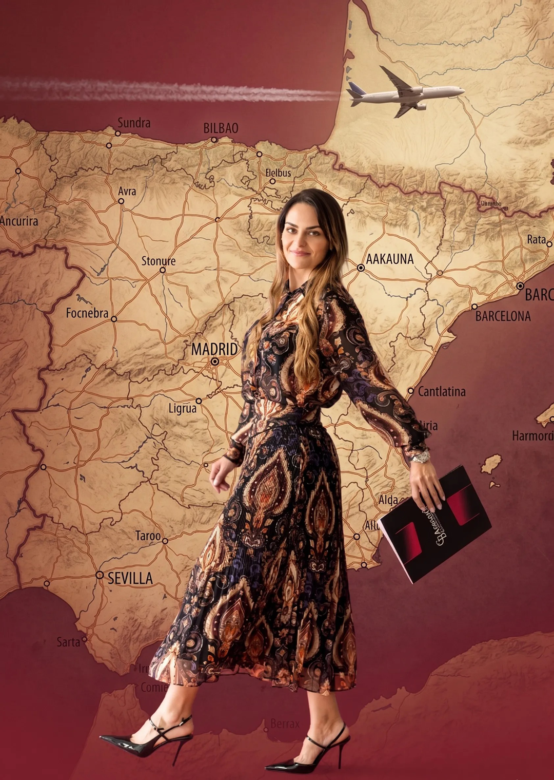 Camila Bruckschen sobre o mapa da Espanha